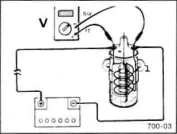 Прибор подключается к проверяемому устройству параллельно, с соблюдением полярности Красный провод прибора должен быть присоединен к контакту, на который подается напряжение от положительного вывода аккумуляторной батареи, а черный провод — к контакту массы или непосредственно к массе, например, к блоку цилиндров